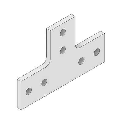 MODULAR SOLUTIONS TIE PLATE 135MM X 135MM X 6MM<BR>T SHAPE, MOUNTING HARDWARE NOT INCLUDED